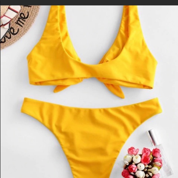 Yellow neon bathing suit (top & bottom) - Picture 2 of 2